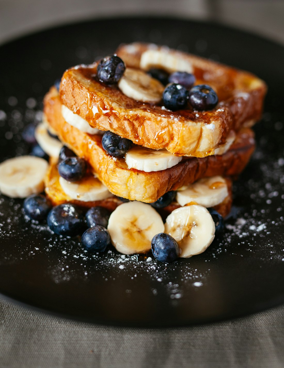 Stack of French toast with berries